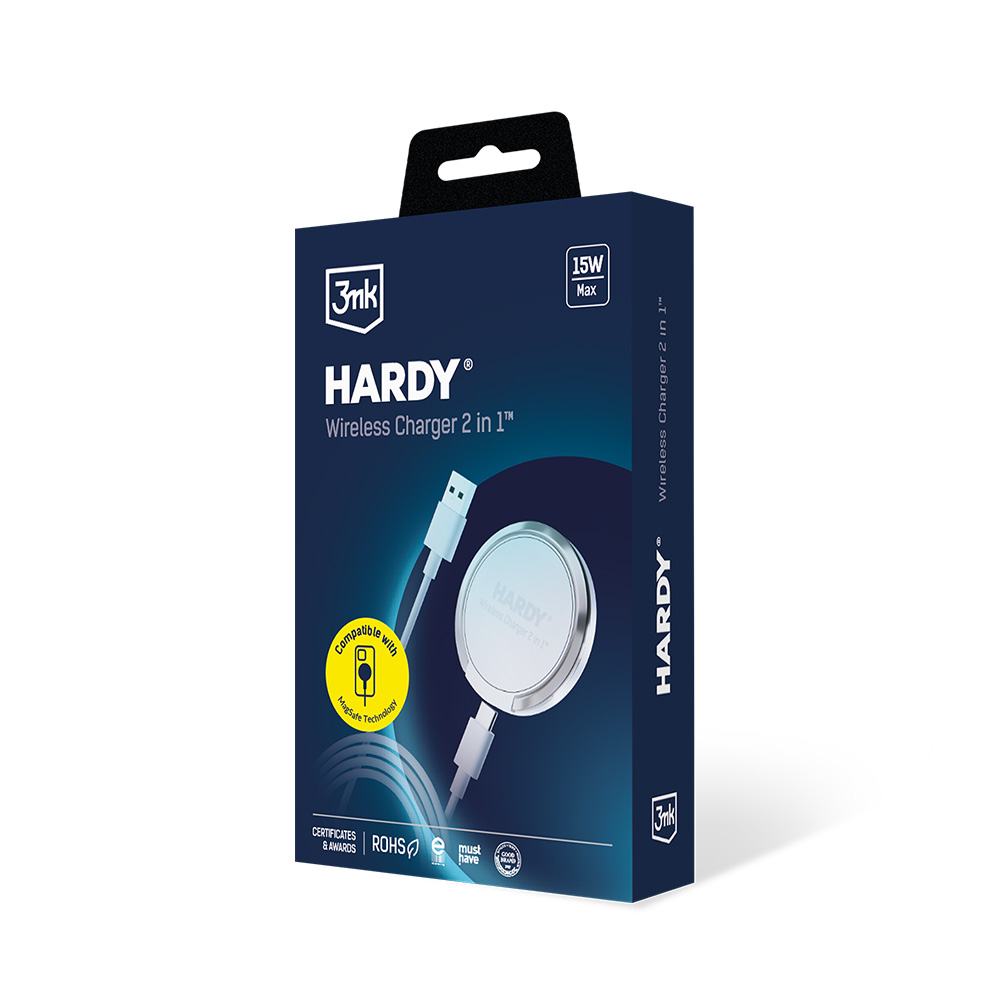 3mk �adowarka bezprzewodowa Hardy Wireless Charger 2in1 15W White / 2