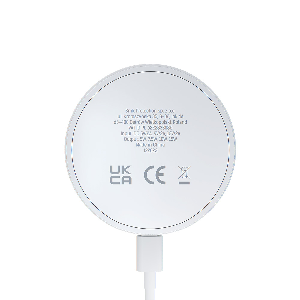 3mk �adowarka bezprzewodowa Hardy Wireless Charger 2in1 15W White / 8