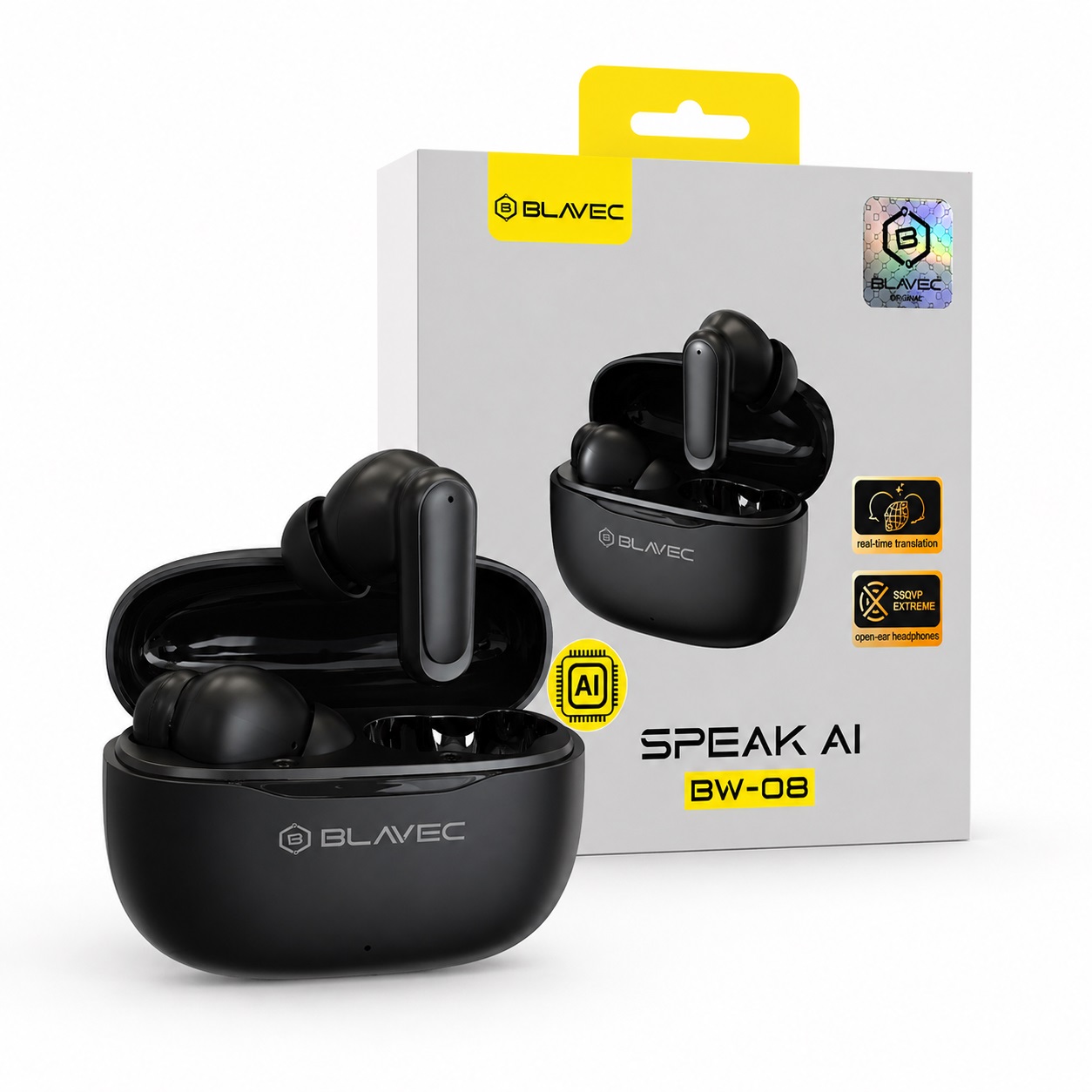 S�uchawki Bluetooth Blavec TWS BW-08 z t�umaczeniem na �ywo AI czarne Realme GT Explorer Master / 2