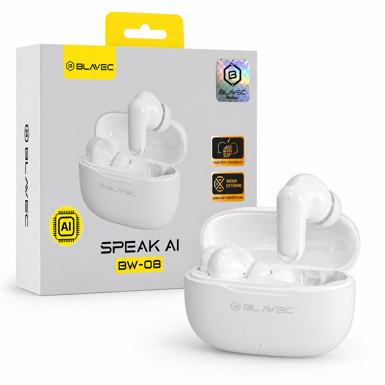 S�uchawki Bluetooth Blavec TWS BW-08 z t�umaczeniem na �ywo AI bia�e Realme GT Explorer Master / 2