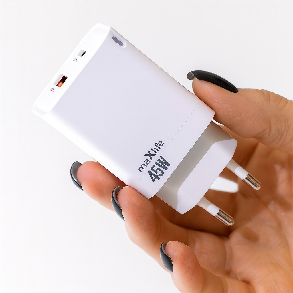 Szybka ładowarka do telefonu 45W GaN 2 porty USB i USB-C Samsung Galaxy A52S 5G / 5 Szybka ładowarka do telefonu 45W GaN 2 porty USB i USB-C Samsung Galaxy A52S 5G / 5