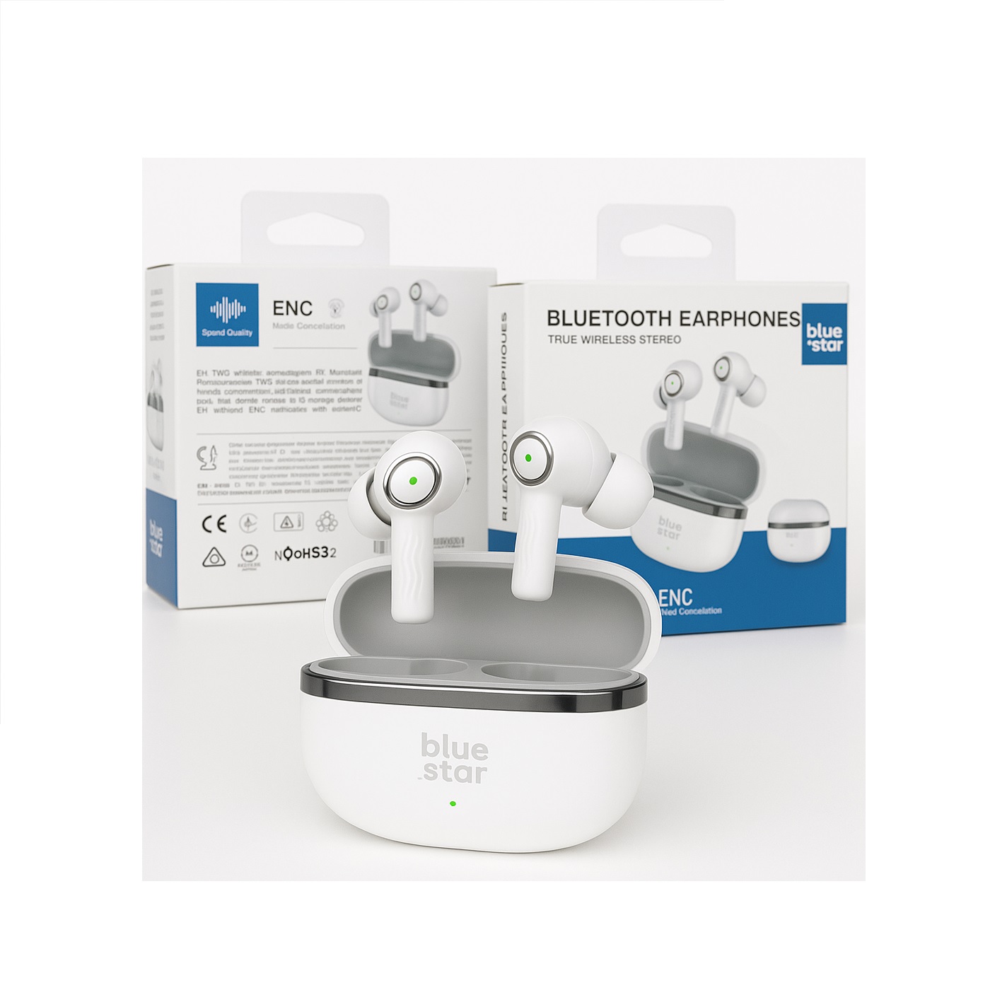 S�uchawki douszne dokana�owe Blue Star TWS bluetooth ENC bia�e Samsung Galaxy A10 / 2