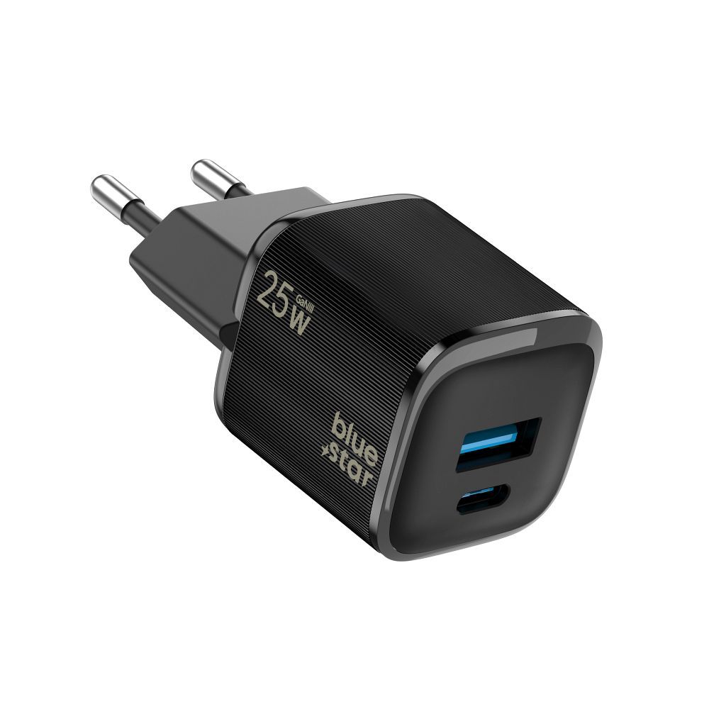 �adowarka sieciowa Blue Star Nano 25W GaN USB-C USB-A kostka czarna Realme Narzo 20a