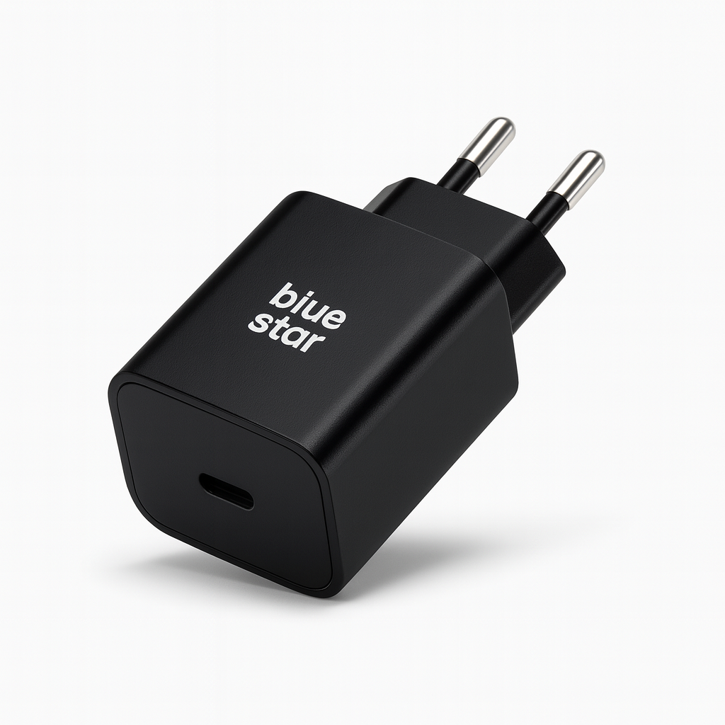 Szybka �adowarka Blue Star 20W z d�ugim kablem 2m USB-C czarna Samsung Galaxy A52S 5G / 3