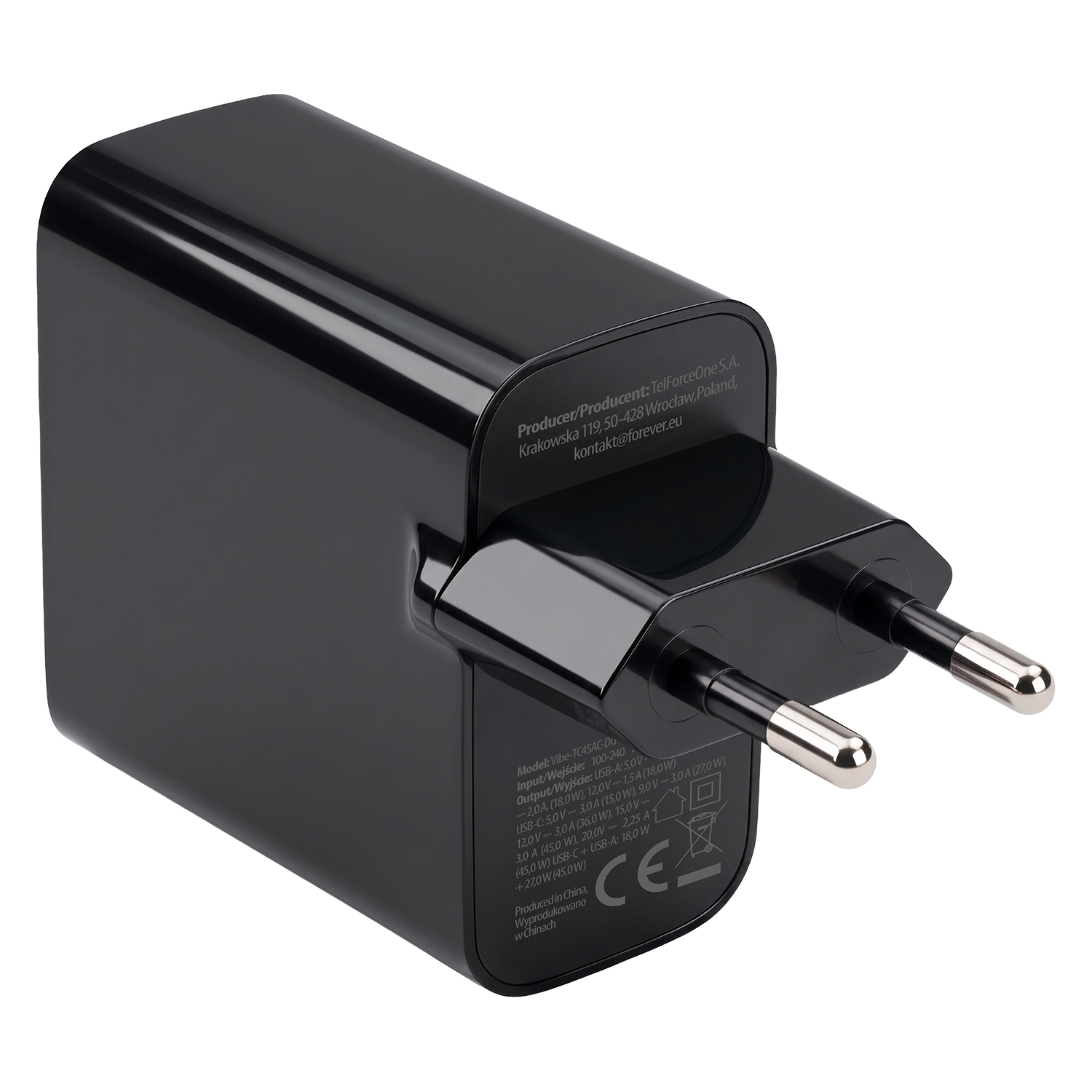 �adowarka sieciowa Forever GaN USB-C USB 45W ciemna szara Motorola Moto E22S / 8