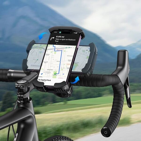 Uchwyt rowerowy do telefonu na kierownic� Baseus QuickGo czarny Samsung Galaxy F12 / 7