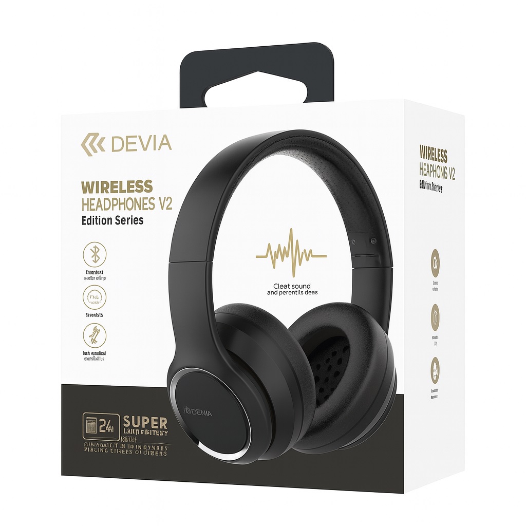 S�uchawki nauszne z mikrofonem do telefonu bezprzewodowe bluetooth Devia czarne Samsung Galaxy A10 / 5