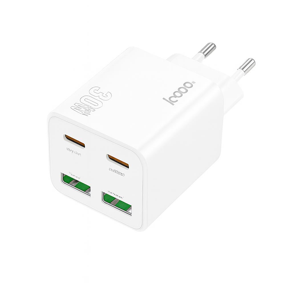 �adowarka Hoco N56 30W 2xUSB-C 2xUSB-A z kablem 1m USB-C bia�a Samsung Galaxy Z Flip 5 4G / 7