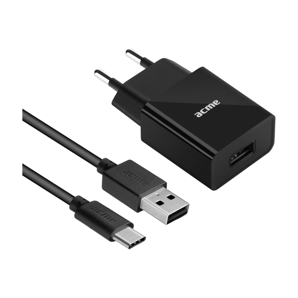 Acme Europe �adowarka sieciowa CH212 Type-C, 1xUSB (2,4 A) czarna / 2