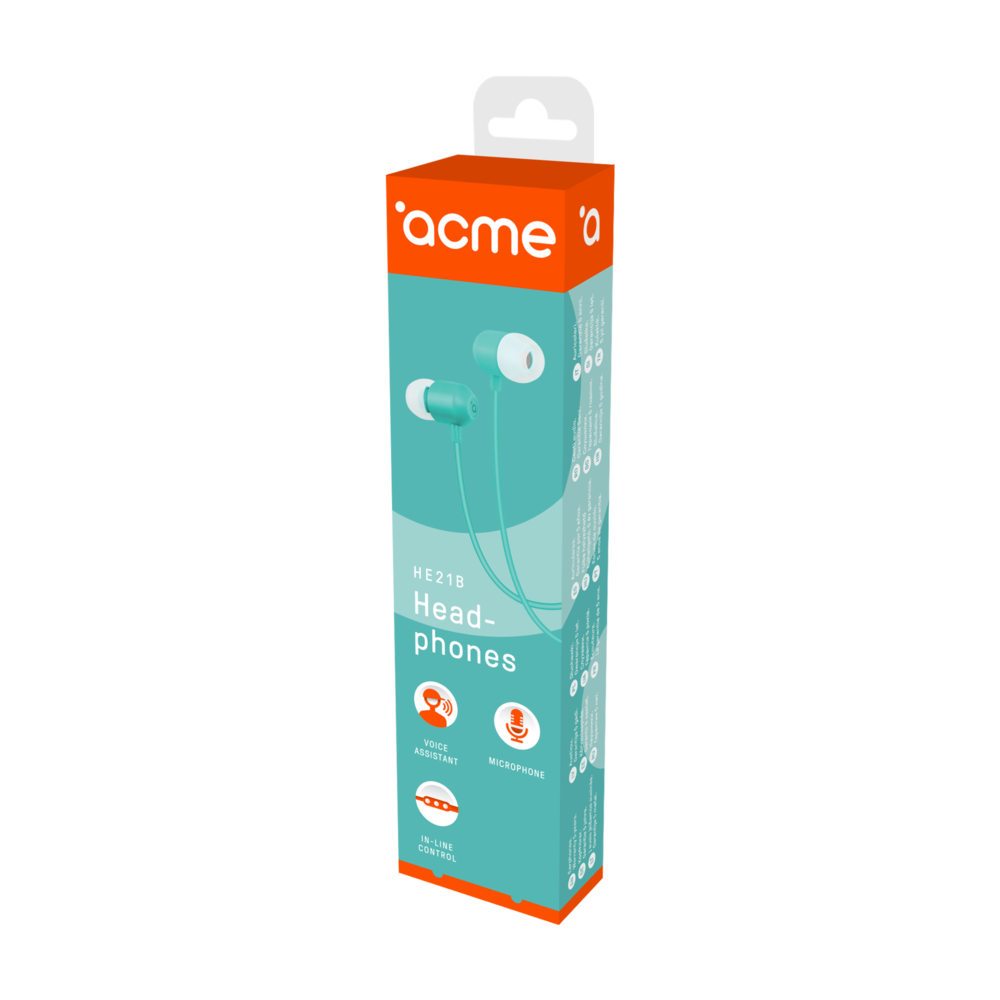 ACME EUROPE S�uchawki przewodowe douszne z mikrofonem HE21B niebieskie / 5