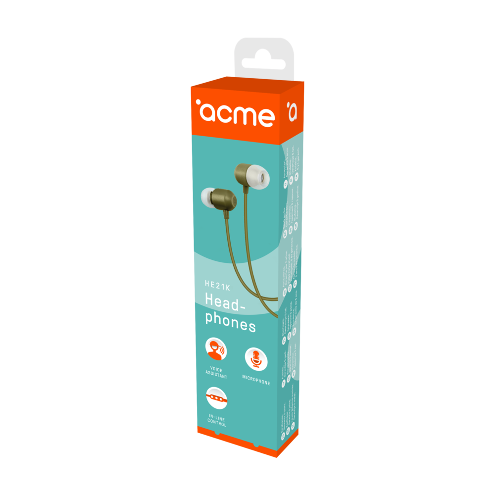 ACME EUROPE S�uchawki przewodowe douszne z mikrofonem HE21K khaki / 4