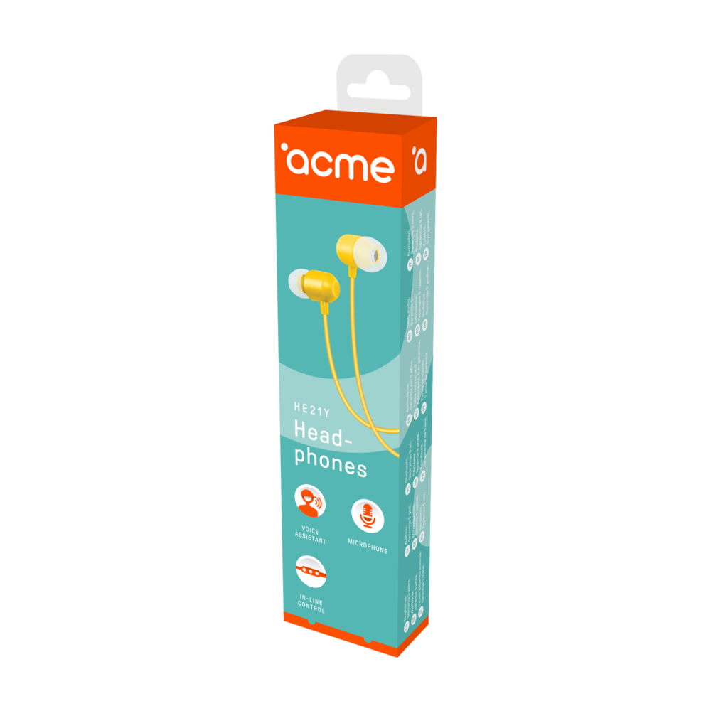 ACME EUROPE S�uchawki przewodowe douszne z mikrofonem HE21Y ��te / 5