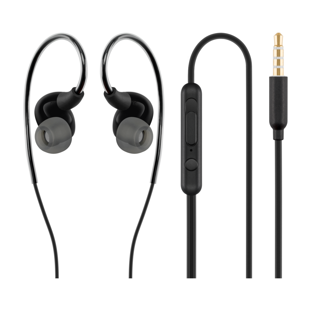 ACME EUROPE S�uchawki sportowe przewodowe douszne z mikrofonem HE23 czarne