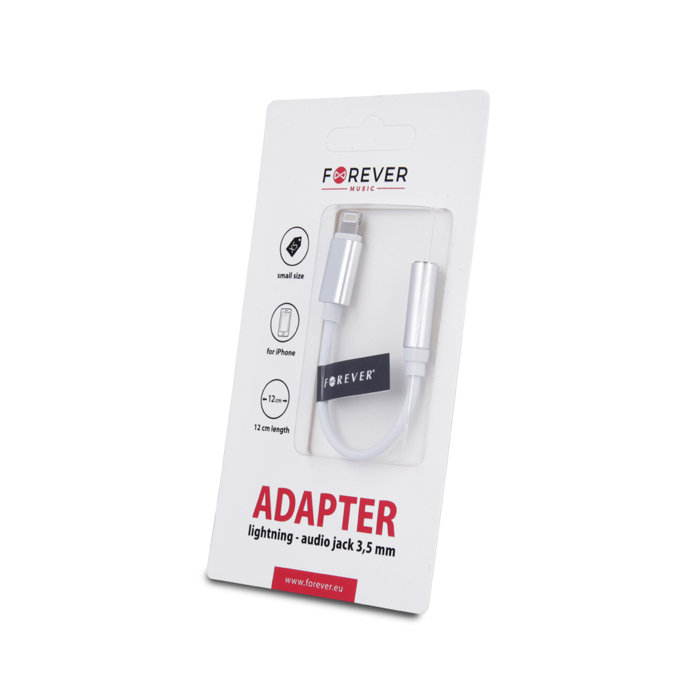 Adapter do iPhone 8-PIN-audio jack 3,5 mm biay / 3