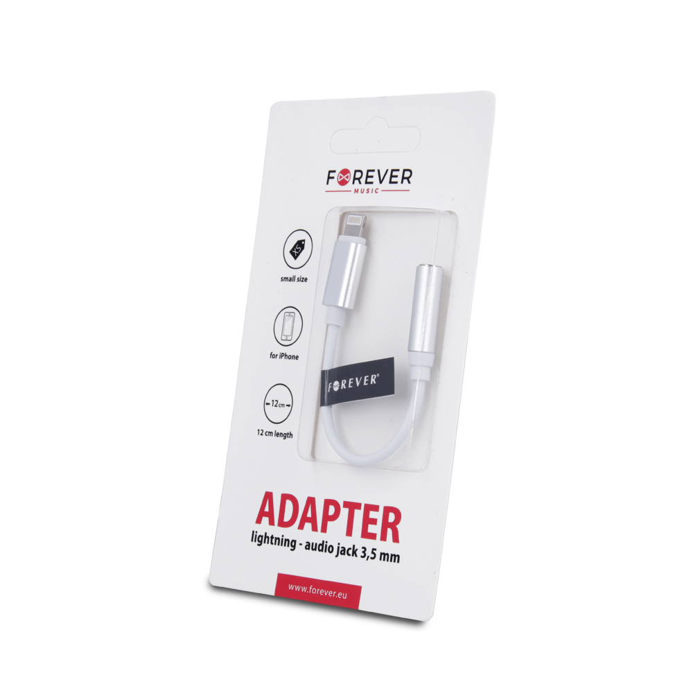 Adapter do iPhone 8-PIN-audio jack 3,5 mm bia�y / 3