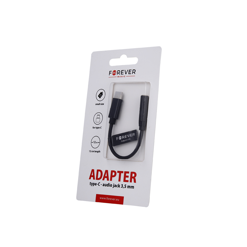 Adapter Forever type-C / audio jack 3,5 mm czarny