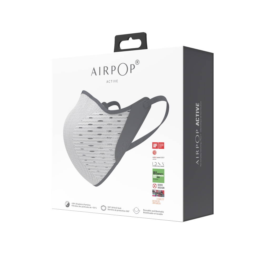 AirPOP maska Active szaro-biaa / 6