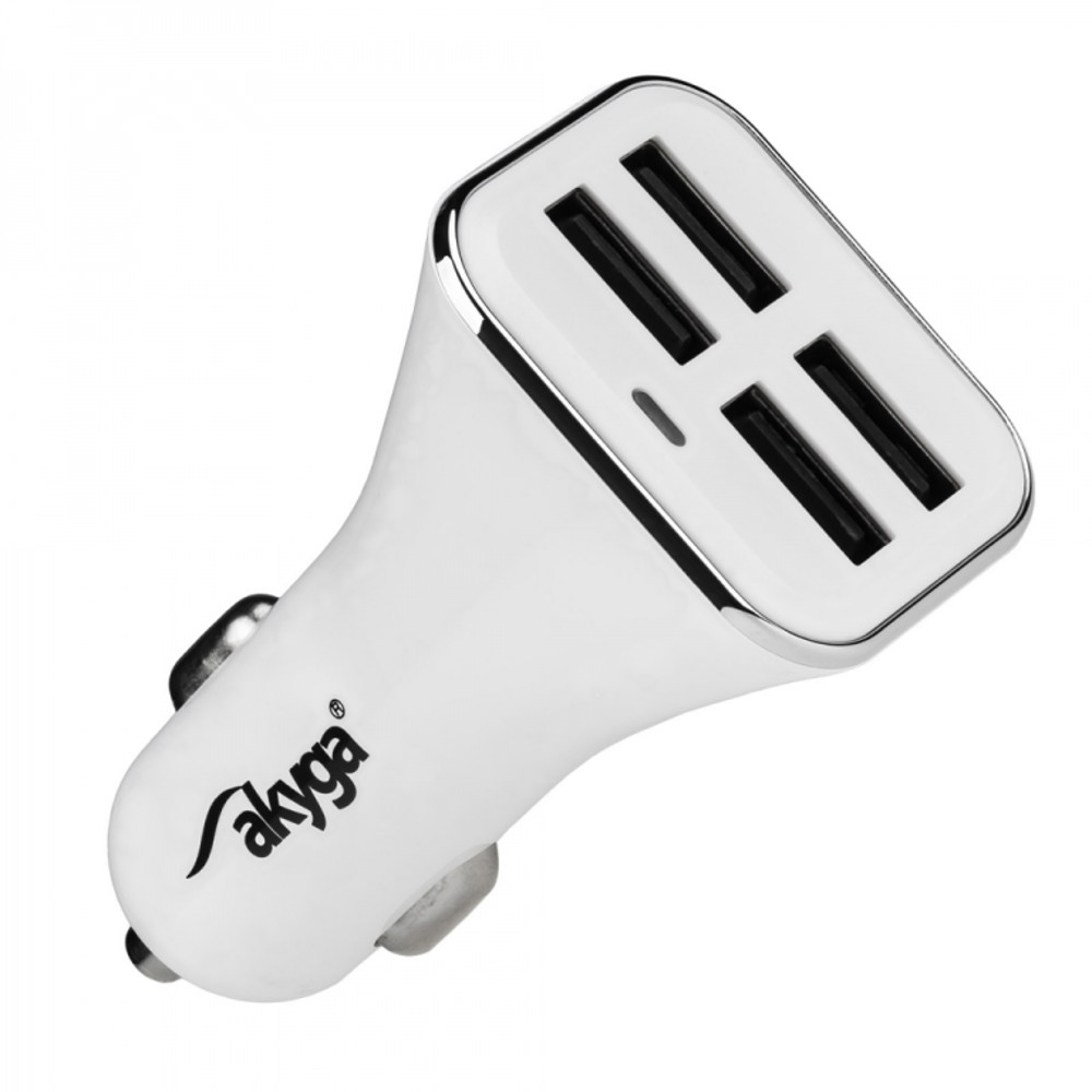 Akyga �adowarka samochodowa AK-CH-09 4x USB 6,8A bia�a 12V