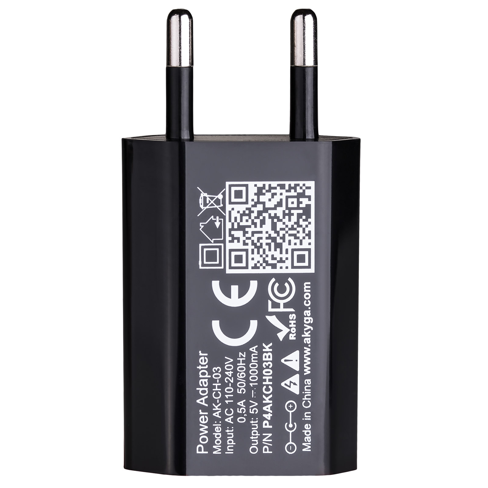 Akyga �adowarka sieciowa AK-CH-03BK 5W USB-A 5V / 1A czarna / 4