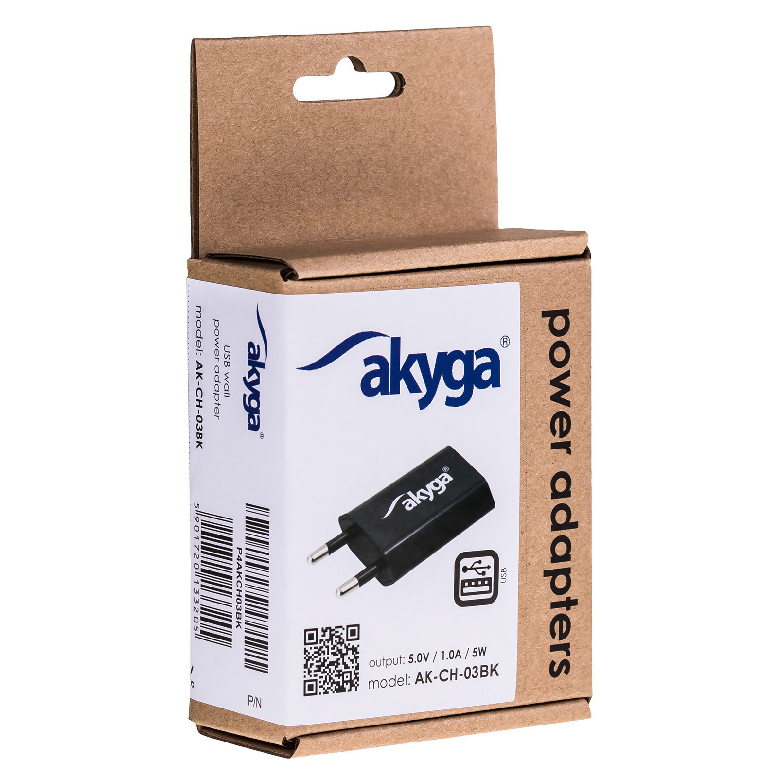 Akyga �adowarka sieciowa AK-CH-03BK 5W USB-A 5V / 1A czarna / 5