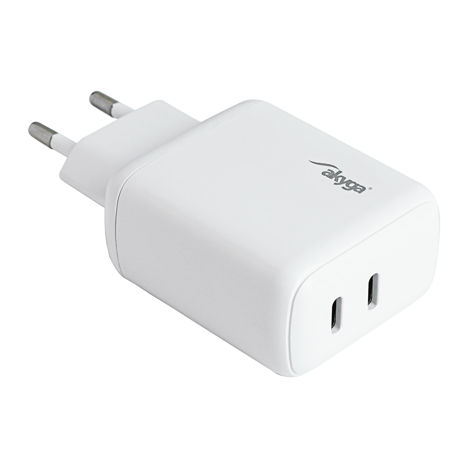 Akyga �adowarka sieciowa AK-CH-19 40W 2x USB-C 20W PD Quick Charge 3.0 5-12V / 1.67-3A bia�a