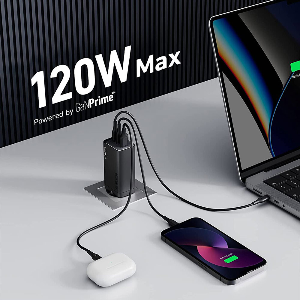 Anker �adowarka Anker GaNPrime 737 120W 1x USB-A 2x USB-C / 5
