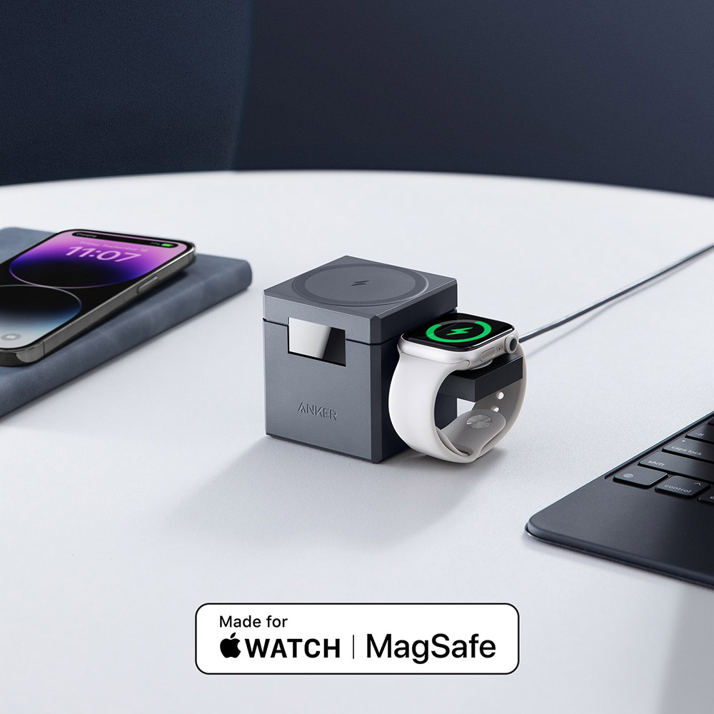 Anker �adowarka magnetyczna MagSafe Cube 15W 3w1 szara / 3