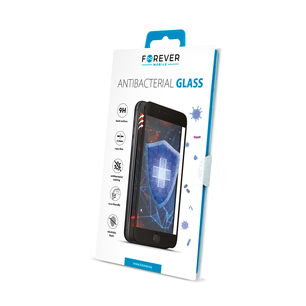 Antybakteryjne Szk�o hartowane Tempered Glass Forever czarna ramka Apple iPhone 11 Pro Max