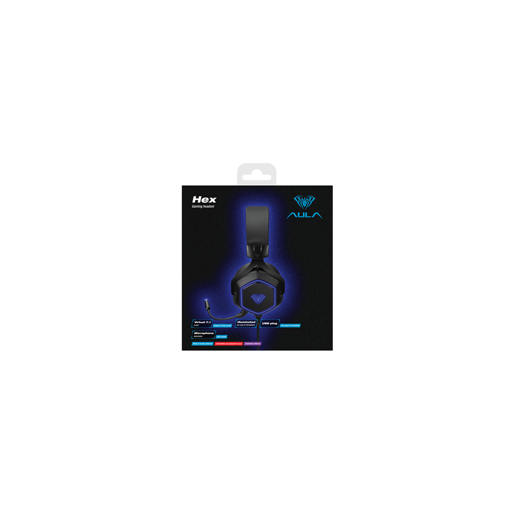 AULA Zestaw s�uchawkowy USB do gier Hex / 6