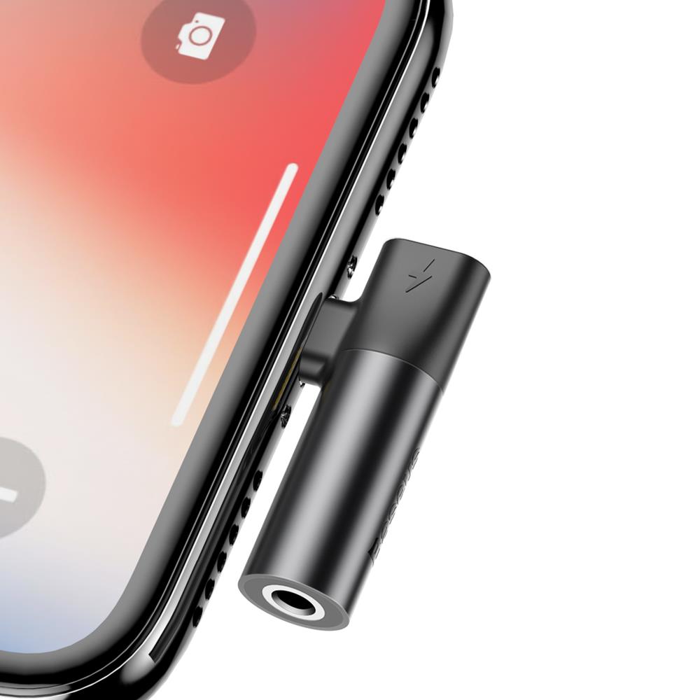 Baseus adapter 8-pin do 8-pin/jack 3,5mm czarny / 6