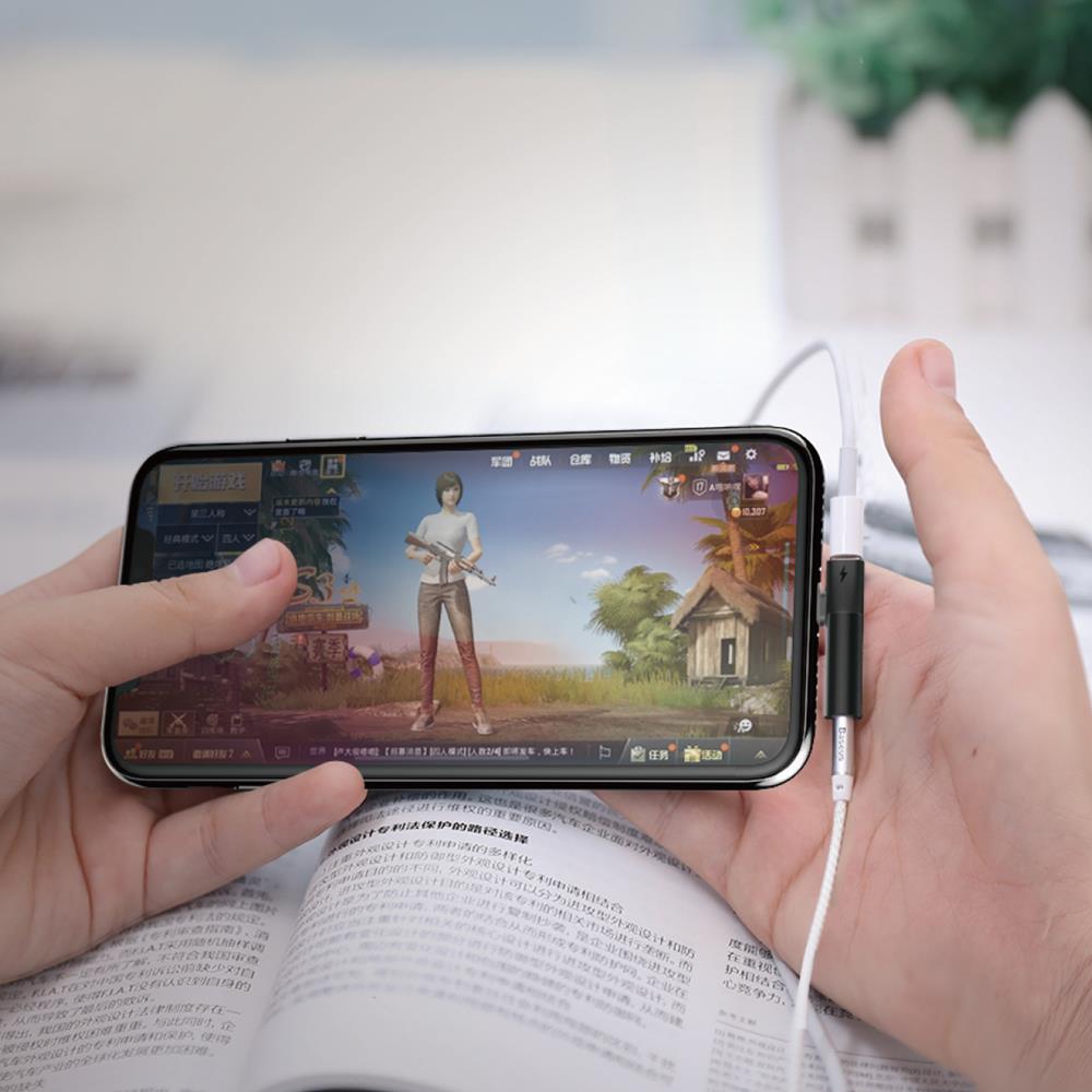 Baseus adapter 8-pin do 8-pin/jack 3,5mm czarny / 7