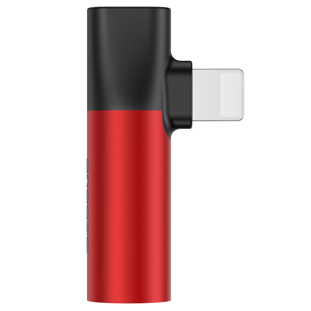 Baseus adapter 8-pin do 8-pin/jack 3,5mm czerwono-czarny / 2