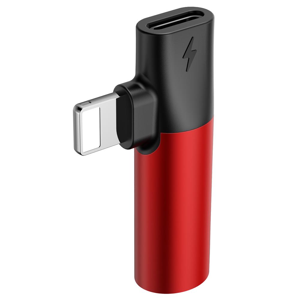 Baseus adapter 8-pin do 8-pin/jack 3,5mm czerwono-czarny / 3