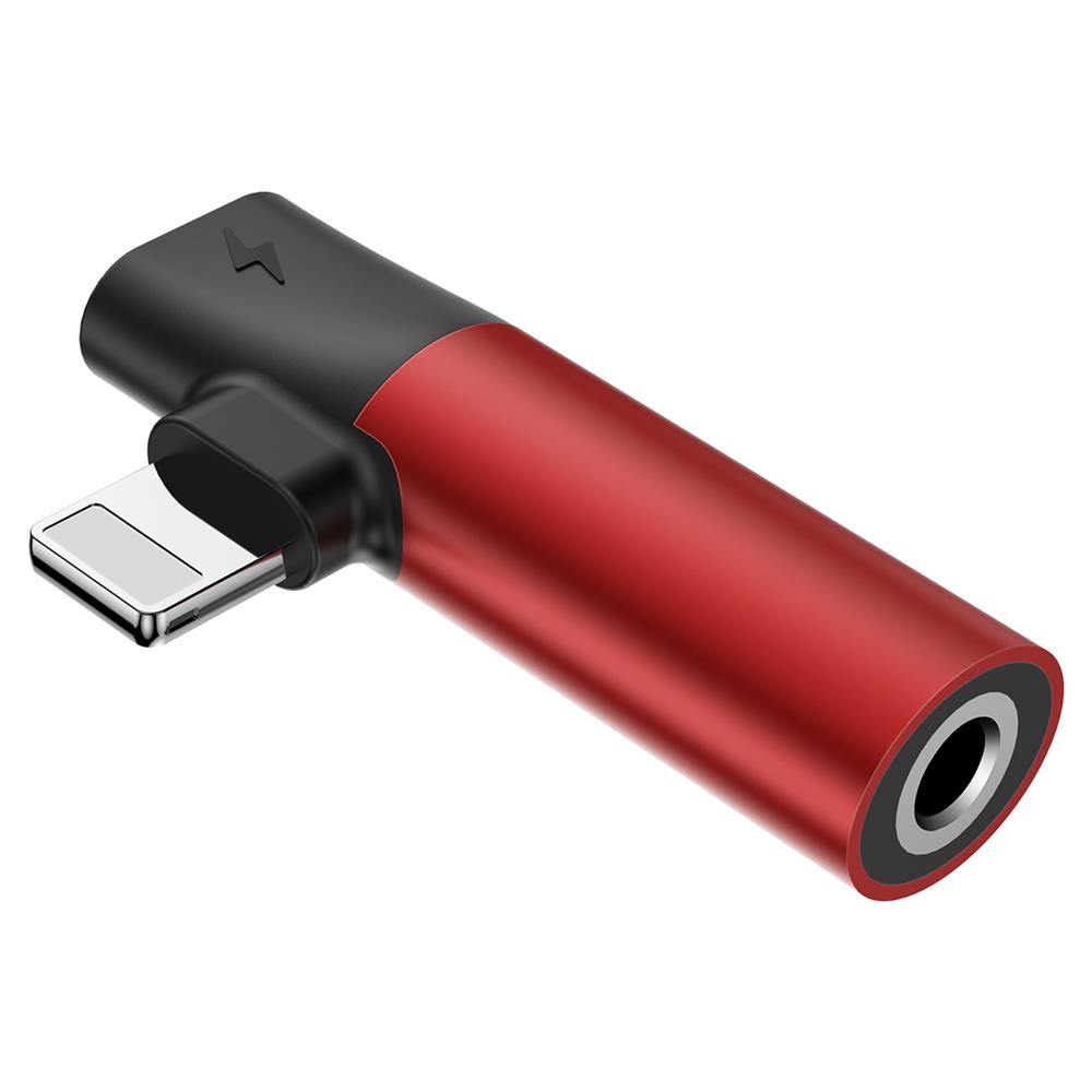 Baseus adapter 8-pin do 8-pin/jack 3,5mm czerwono-czarny / 4