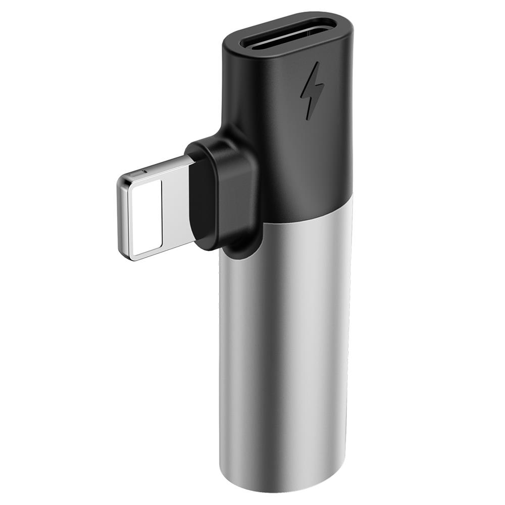 Baseus adapter 8-pin do 8-pin/jack 3,5mm srebrno-czarny / 3