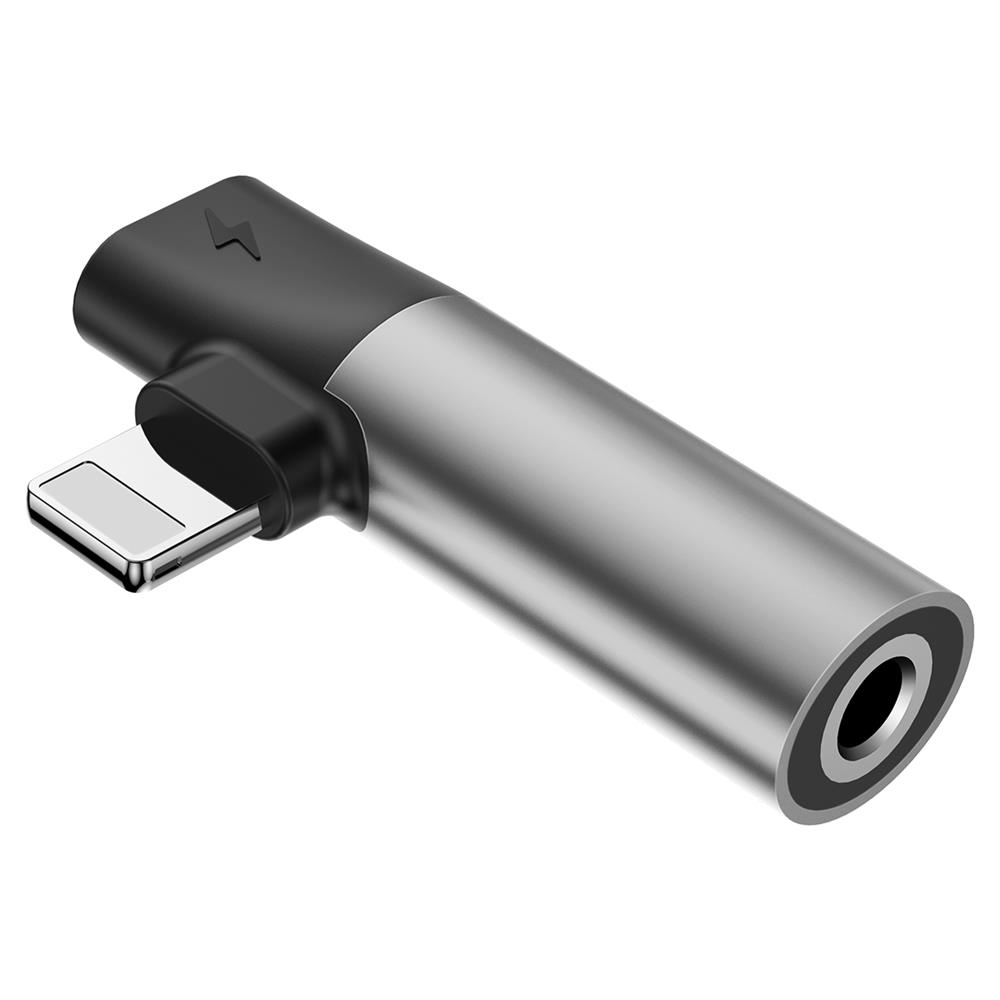 Baseus adapter 8-pin do 8-pin/jack 3,5mm srebrno-czarny / 4