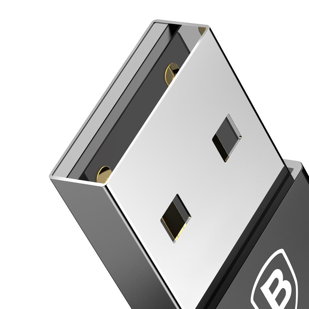 Baseus adapter Exquisite USB-A do USB typ-C czarny / 5
