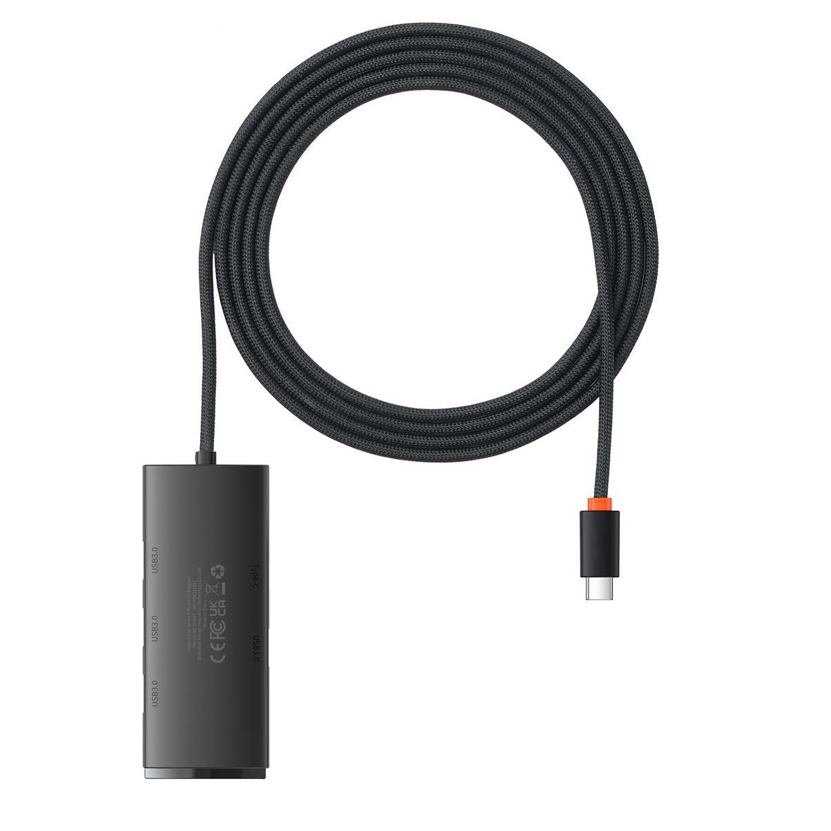 Baseus adapter HUB Lite USB-C do 4x USB 3.0 2,0m czarny / 2