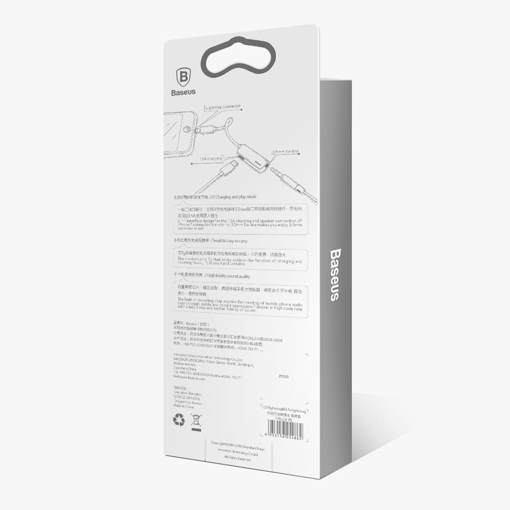 Baseus adapter L32 8-pin do 8-pin/jack 3,5mm czarno-srebrny / 12