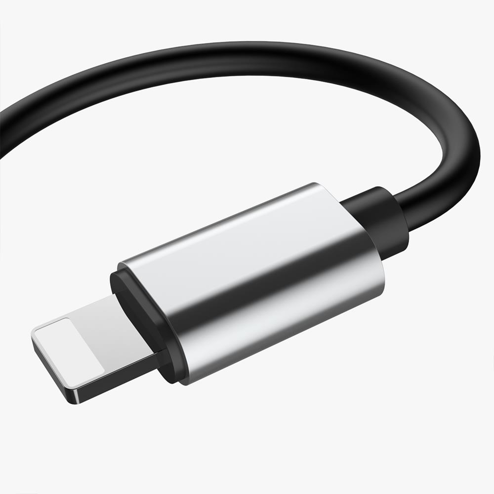 Baseus adapter L32 8-pin do 8-pin/jack 3,5mm czarno-srebrny / 8