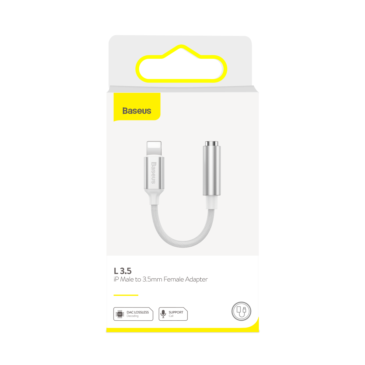 Baseus adapter L3.5 8-pin do jack 3,5mm srebrny / 8