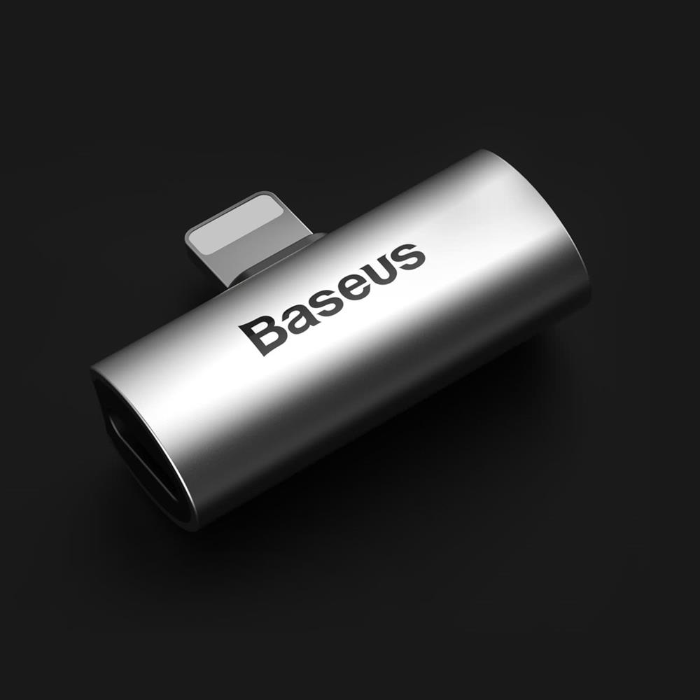 Baseus adapter L46 8-pin do 2x8-pin srebrno-czarny / 7