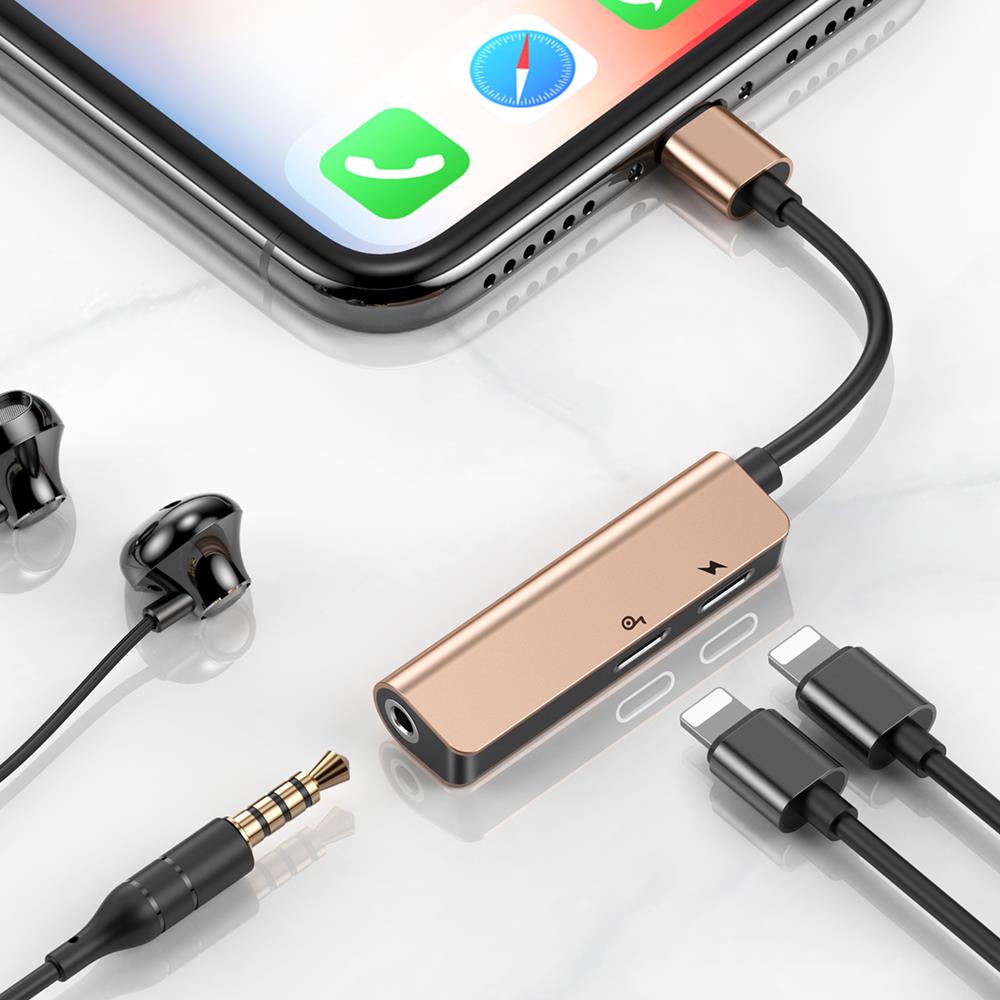 Baseus adapter L52 8-pin do 2x8-pin/jack 3,5mm z�oty / 6