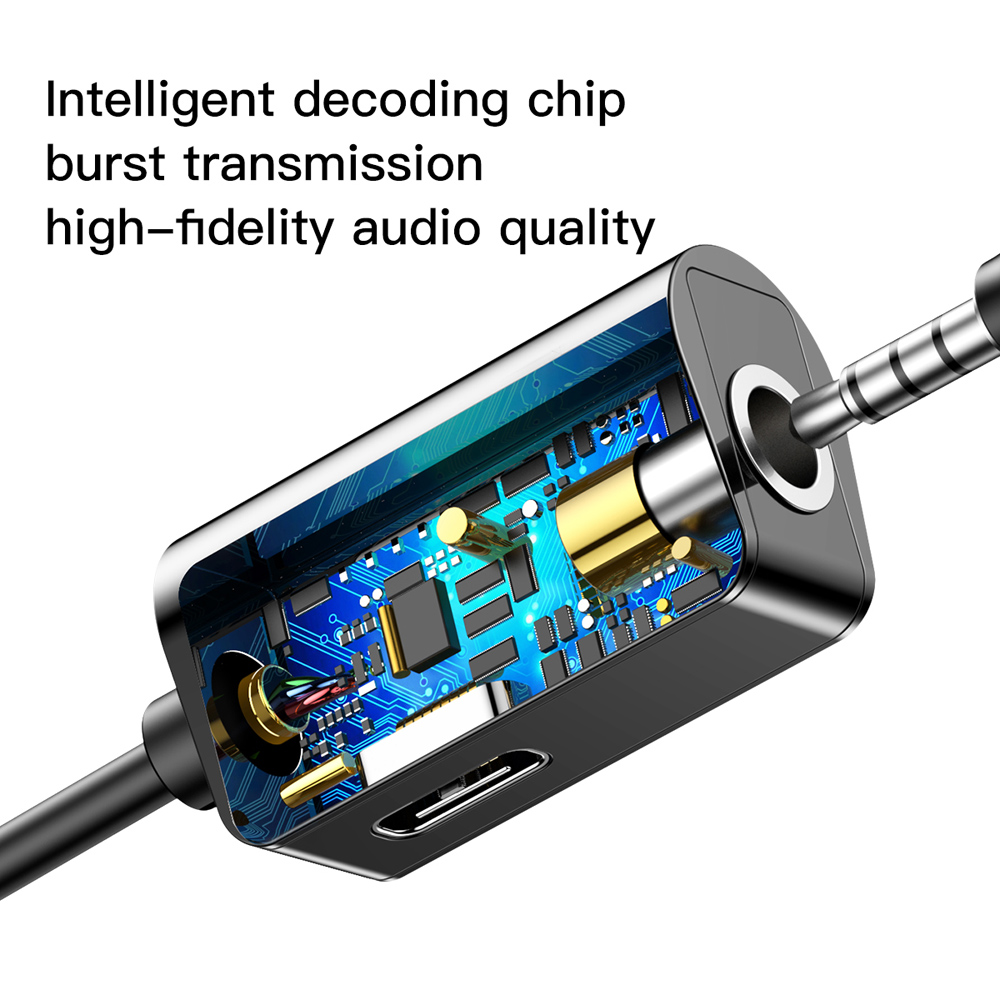 Baseus adapter USB L40 typ-C do USB typ-C / mini-jack (3,5 mm) czarny / 2