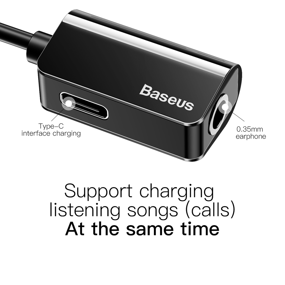 Baseus adapter USB L40 typ-C do USB typ-C / mini-jack (3,5 mm) czarny / 4