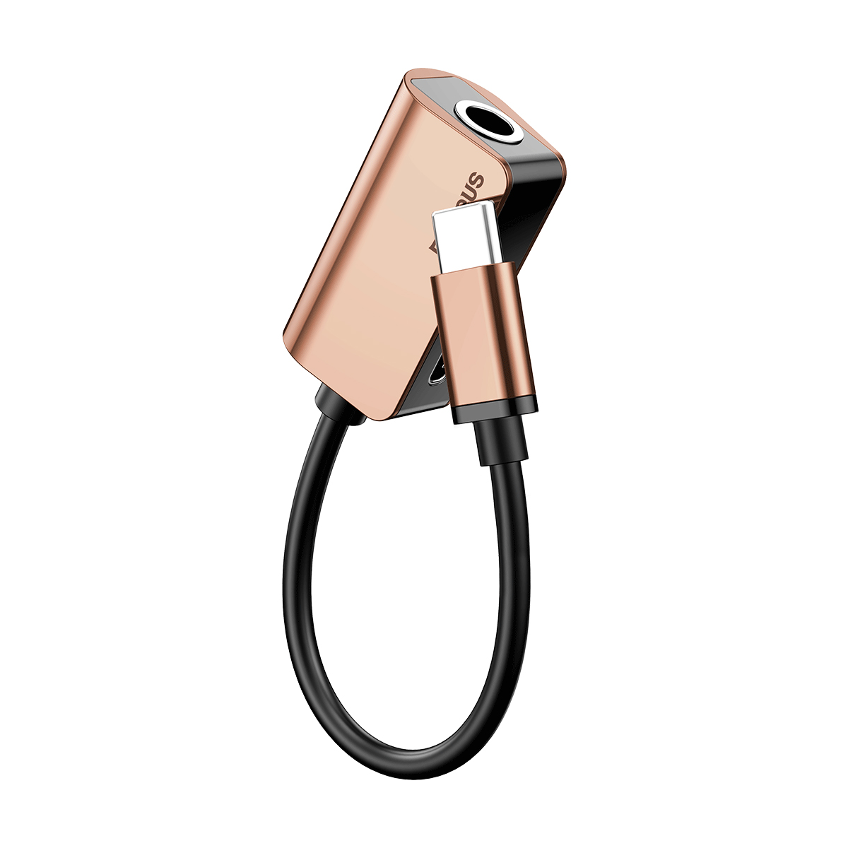 Baseus adapter USB L40 typ-C do USB typ-C / mini-jack (3,5 mm) r�owo-z�oty / 2