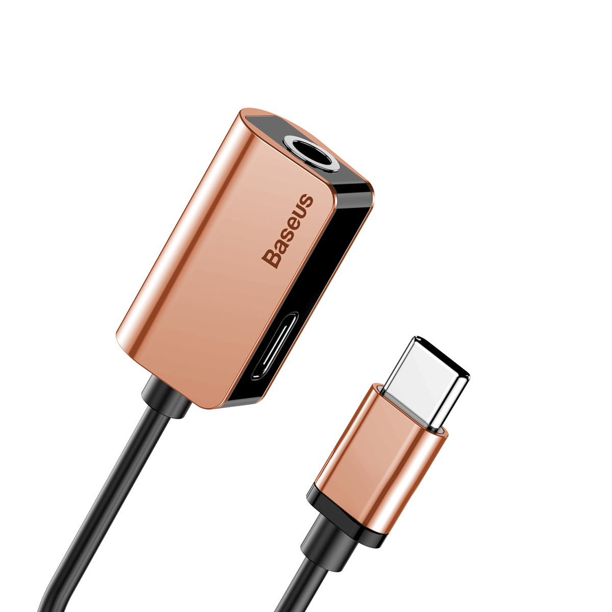 Baseus adapter USB L40 typ-C do USB typ-C / mini-jack (3,5 mm) r�owo-z�oty / 3