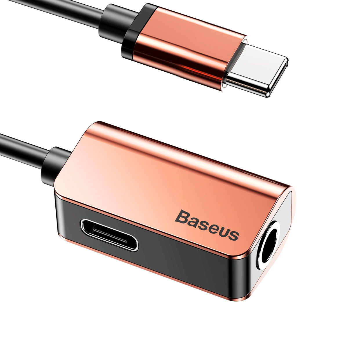 Baseus adapter USB L40 typ-C do USB typ-C / mini-jack (3,5 mm) r�owo-z�oty / 5