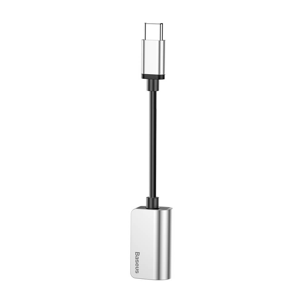 Baseus adapter USB L40 typ-C do USB typ-C / mini-jack (3,5 mm) srebrno-czarny