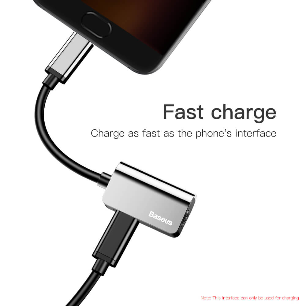 Baseus adapter USB L40 typ-C do USB typ-C / mini-jack (3,5 mm) srebrno-czarny / 6
